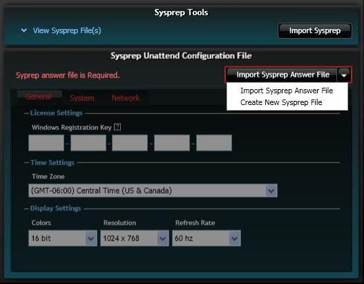 uiu create new sysprep answer file